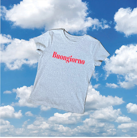 BUONGIORNO BABY TEE | GREY/RED