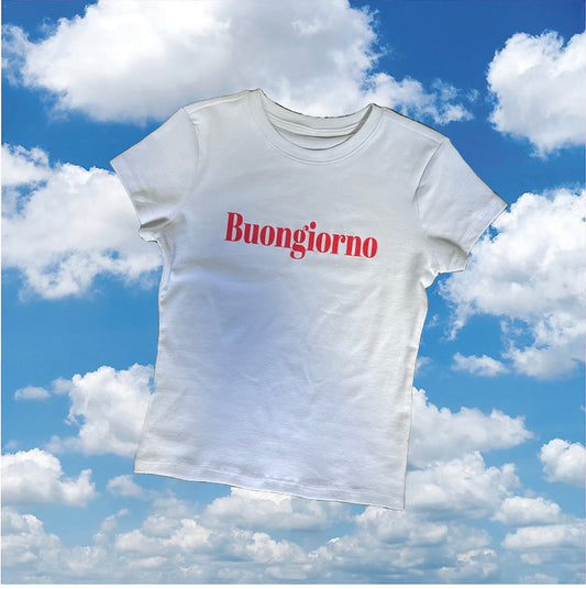 BUONGIORNO BABY TEE | WHITE/RED